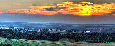 západ Slunce nad Košicemi a Planou nad Lužnicí